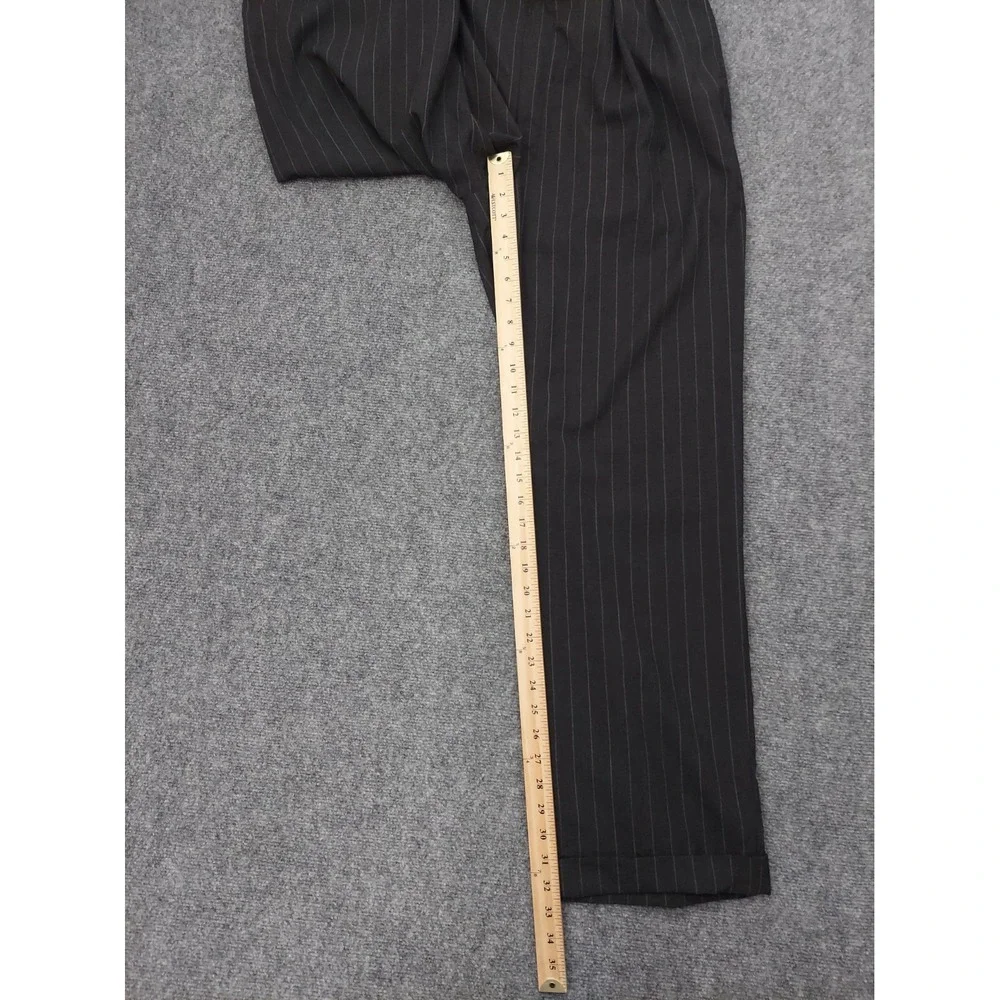 Vtg Polo Ralph Lauren Dress Pants Mens 36x32 Gray Pinstripe Cuffed Pleated